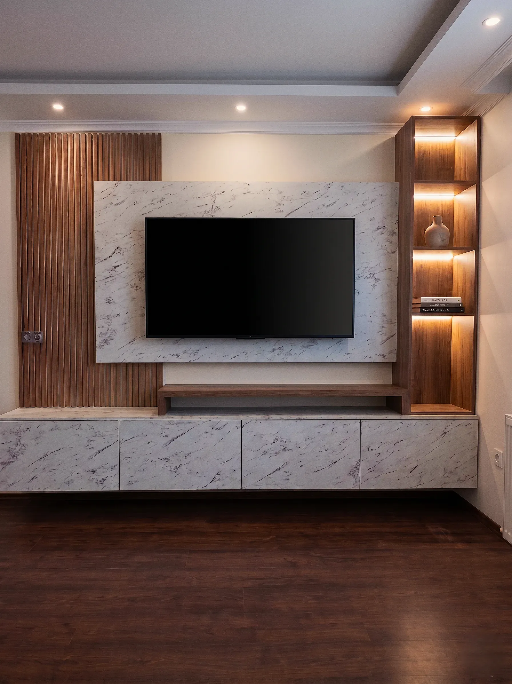 Living room TV feature wall
